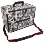 Large 14"x10"x9" Train Case Cosmetic Jewelry Organizer Makeup Storage Box Zebra