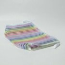 White Multi Colored Rainbow Style Zippered Mesh Makeup Cosmetic Pencil Pouch Bag