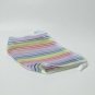 White Multi Colored Rainbow Style Zippered Mesh Makeup Cosmetic Pencil Pouch Bag