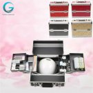 Professional Aluminum Makeup Cosmetic Train Box Case Manicure Jewelry Organizer