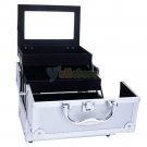 3 Layers Large Lockable Cosmetic Organizer Jewelry Makeup Box Case Stand Storage