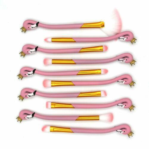Makeup Brusher Sets Citicolor 10 PCS Flamingo Shape Design Tool with Cosmetic Ba