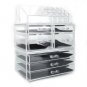 Plastic Cosmetics Storage Rack 4 Small Drawers 3 Large Drawers Transparent BE