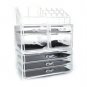 Plastic Cosmetics Storage Rack 4 Small Drawers 3 Large Drawers Transparent BE