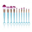 Mermaid Makeup Brushes Tool Cosmetic Eyebrow Big Powder Angle Lip Brush 10Pcs