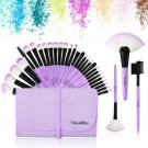 32Pcs Make up Brush Blush Foundation Eye Lip Brush Woman With Bag Purple Useful