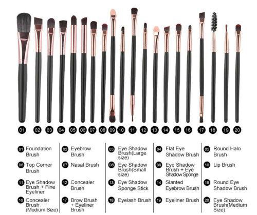 Handmade Makeup Brushes - 20PK