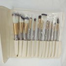 Lot of 12 makeup brushes Unknown Manufacturer with carrying case New
