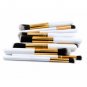 10pcs/Set Makeup Brush Eyebrow Eyeliners Face Cosmetic Blender Brush White Gold
