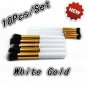 10pcs/Set Makeup Brush Eyebrow Eyeliners Face Cosmetic Blender Brush White Gold