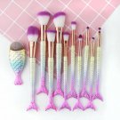 11Pcs Cosmetic Makeup Brush Set Eyebrow Shadow Face Kabuki Brush Mermaid Brush
