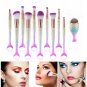 11Pcs Cosmetic Makeup Brush Set Eyebrow Shadow Face Kabuki Brush Mermaid Brush