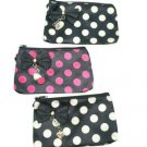 Polka Dots Small Makeup Cosmetic Accessories Pouch Travel Organizer Bag Lot Of 3