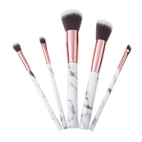 5pcs Marble Texture Eye Shadow Blush Powder Foundation Makeup Brushes Set S1