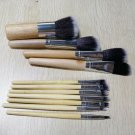Pro 11Pcs Bamboo Handle Makeup Cosmetics Brush Kit Powder Cosmetic Tool Brushes
