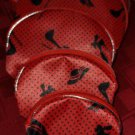 5 PCS Set Cosmetic Bag Travel Makeup Toiletry Pouch Zipper Natural Red