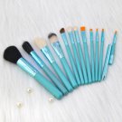 12Pcs Pro Blue Cosmetic Makeup Brushes Set Foundation Kabuki Brushes Woman Need