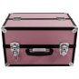14"Handle Aluminum Makeup Train Case Jewelry Box Cosmetic Organizer Storage Pink