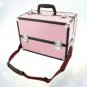 14"Handle Aluminum Makeup Train Case Jewelry Box Cosmetic Organizer Storage Pink