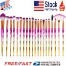 20pcs Eye Shadow Foundation Blending Brush Set Makeup Cosmetic Tool Cradient US