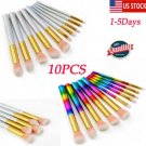 10Pcs Makeup Brush Set Eyeshadow Blush Foundation Marble White Colorful Gold Use
