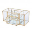 Clear Glass Cosmetic Makeup Organiser Lipstick Organizer Box Jewellery Storage