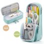 Folding Double Layer Pencil Pouch  Big Capacity Multifunctiona