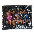 Custom Reversible Black Flip Sequin Makeup Pencil Case Text, Photo, or Logo
