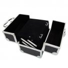 Aluminum Makeup Train Case Jewelry Box Cosmetic Organizer w/Built-in mirror