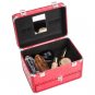 Pro Makeup Train Case with 24 compartments Nail polish storage and 1 Drawer Red
