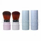 4pcs Travel Portable Marble Texture Telescopic Blush Powder Shadow Brush Makeup