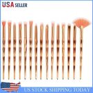 15pcs 3D Diamond Fan-shape Powder Eye Shadow Eyebrow Makeup Brushes Set(E)