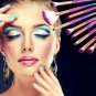 10pcs Fish Tail Foundation Powder Eyeshadow Eyeliner Makeup Brush(Colorful