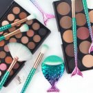 11Pcs Mermaid Makeup Brush Face Eyebrow Lip Eyeliner Brush Green Gold Useful Hot
