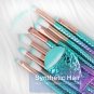 11Pcs Mermaid Makeup Brush Face Eyebrow Lip Eyeliner Brush Green Gold Useful Hot