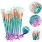 11Pcs Mermaid Makeup Brush Face Eyebrow Lip Eyeliner Brush Green Gold Useful Hot