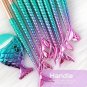 11Pcs Mermaid Makeup Brush Face Eyebrow Lip Eyeliner Brush Green Gold Useful Hot