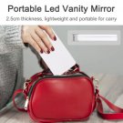 Large Folding LED Makeup Mirror Rotatable Cosmetics Brushes Portable Storage Box
