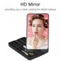 Large Folding LED Makeup Mirror Rotatable Cosmetics Brushes Portable Storage Box