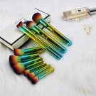 10Pcs Makeup Yellow Green Kits Brushes Cosmetics Brush Tool Use Lady Girl Need