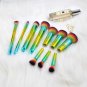 10Pcs Makeup Yellow Green Kits Brushes Cosmetics Brush Tool Use Lady Girl Need