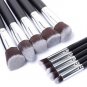 10Pcs Black Make Up Brush Cosmetic Brushes for Foundation Eyebrow Eyeliner New