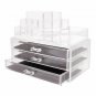 Makeup Cosmetic Case Organizer Clear Acrylic 3 Drawer Jewelry Holder Storage Box