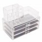 Makeup Cosmetic Case Organizer Clear Acrylic 3 Drawer Jewelry Holder Storage Box