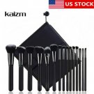 15Pc Black Makeup Brush Powder Foundation Eyebrow Pencil Beauty Necessary Tool