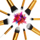 10Pcs Makeup Brush Set Cosmetic Foundation Blending Pencil White Gold Nice Gift