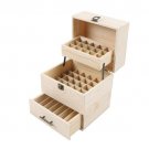 Wood 59 Slots 3 Layers Bottles Storage Box  Holder Container with Latch Lock US
