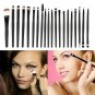 20x Eyes Makeup Brush Kit Eyebrow Eyeshadow Eyeliner Kabuki Black Brush Nice Use