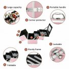 Por Aluminum Vanity Case Beauty Make Up Box Cosmetics Nail Storage with Mirror