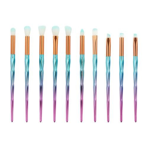 10pcs Rainbow Makeup Brushes Set Eye Shadow Eyebrows Eyelashes Brush Soft Brush